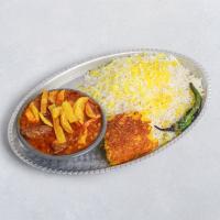 چلو خورشت قیمه سیب زمینی