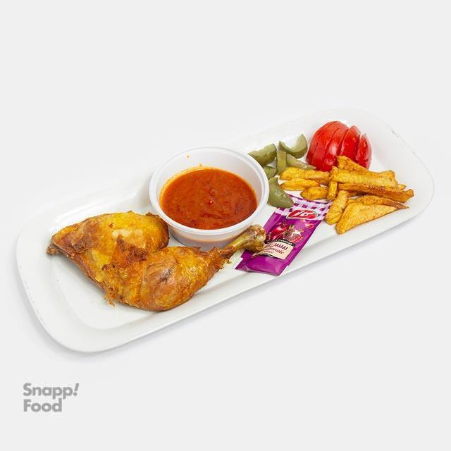 خوراک مرغ سرخ شده (ران)