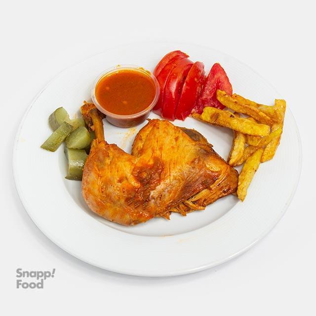 خوراک مرغ آب پز (ران)