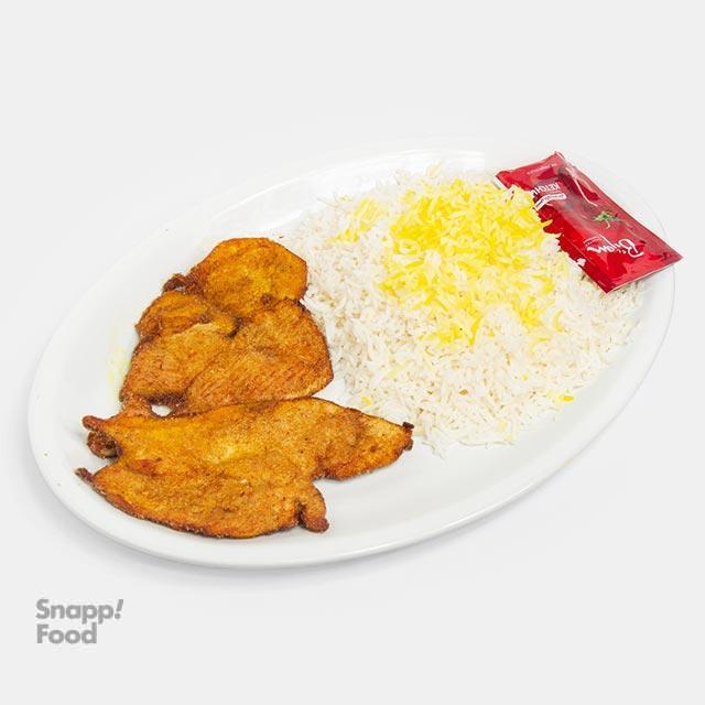 چلو شنیسل مرغ