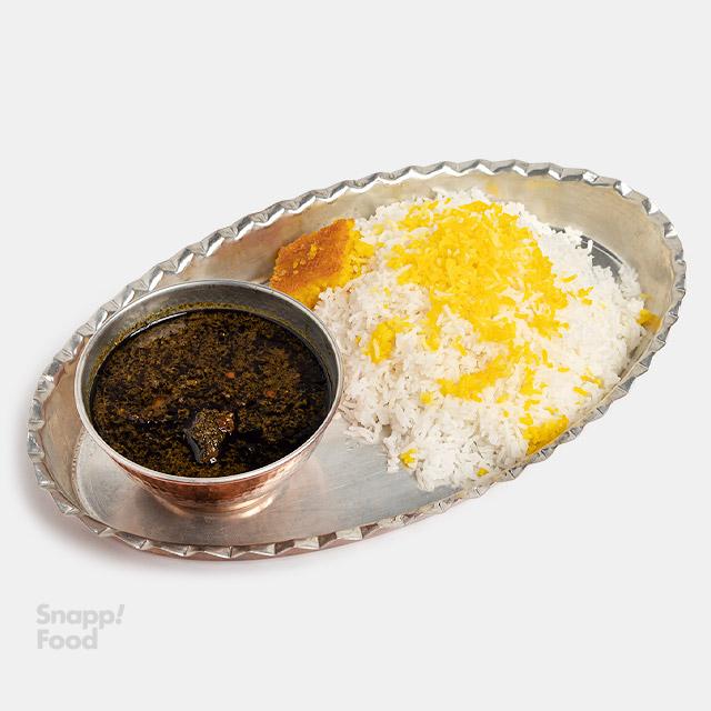 چلو خورشت قورمه سبزی