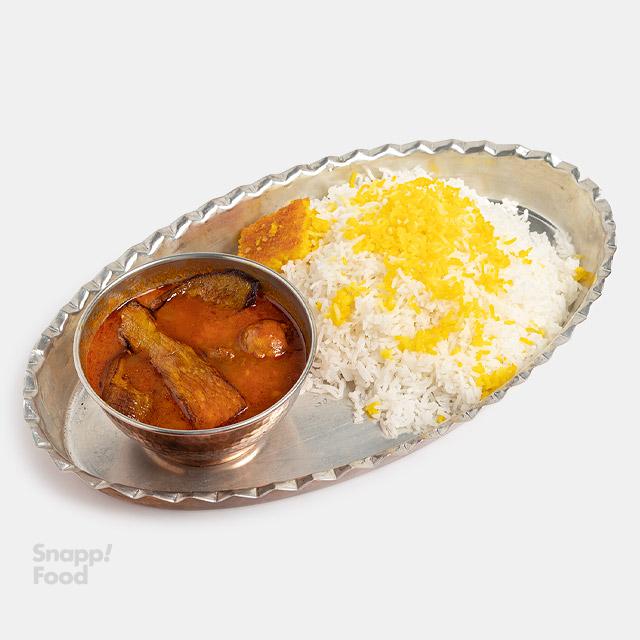 چلو خورشت قیمه بادمجان