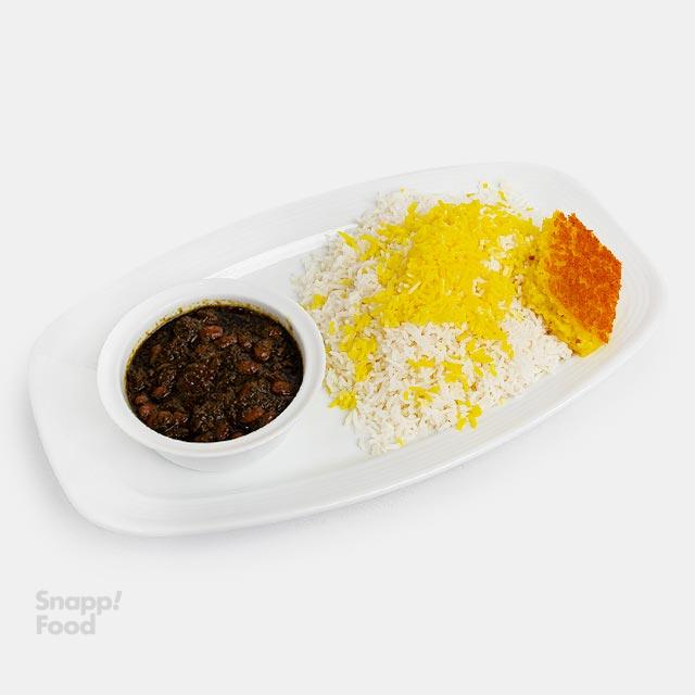 چلو خورشت قورمه سبزی
