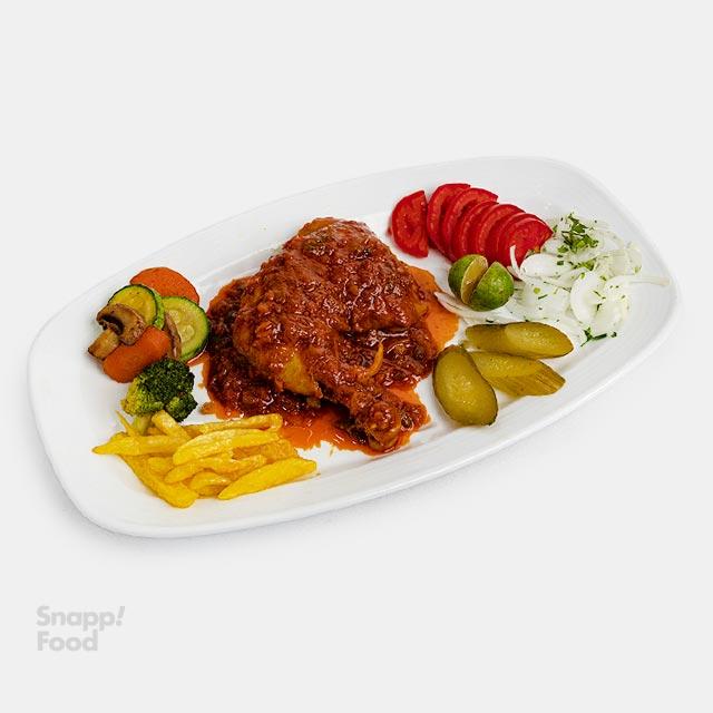 خوراک مرغ سرخ شده