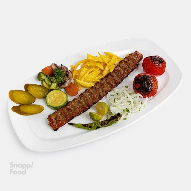 خوراک کباب کوبیده (تک سیخ)