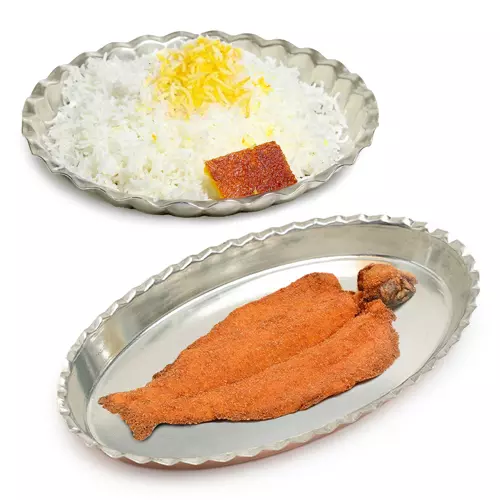 چلو ماهی قزل آلا سرخ شده